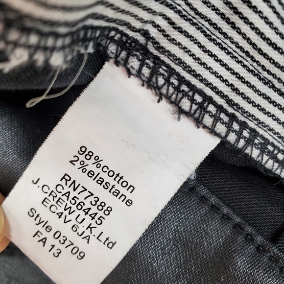 Madewell Coated Black Moto Jeans Zip Ankles Pocket Skinny Womens 29 (33x28) - Picture 10 of 10